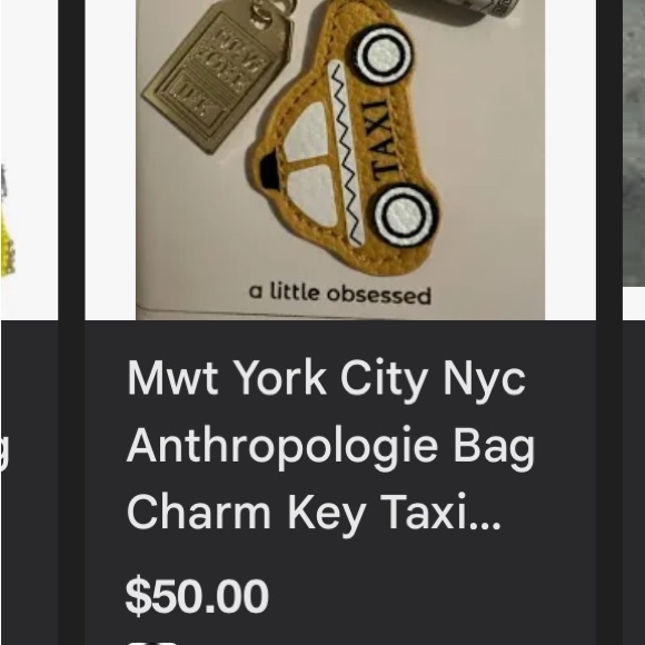 Anthropologie bag charm NYC taxi - Picture 2 of 3